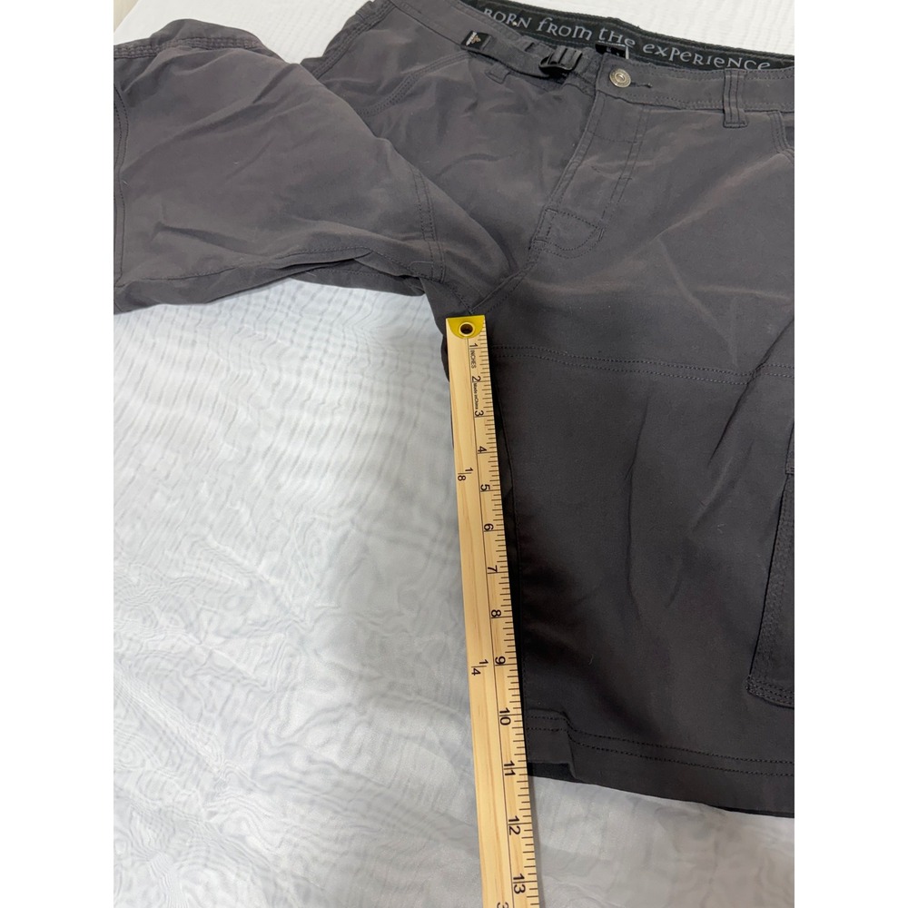 Prana Zion Mens Hiking Shorts Charcoal Grey Size 32W x 12L Cargo Stretch Outdoor - Picture 4 of 6